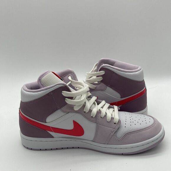 Womens Size 10.5 Nike Air Jordan 1 Mid White Basketball Shoe Sneaker DR0174-500 - Picture 6 of 11